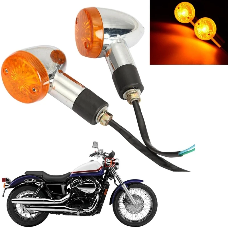 

1pair Motorcycle LED Turn Signal Light 12V Amber Indicator for Honda/Suzuki/Kawasaki/Yamaha/Harley Davidson