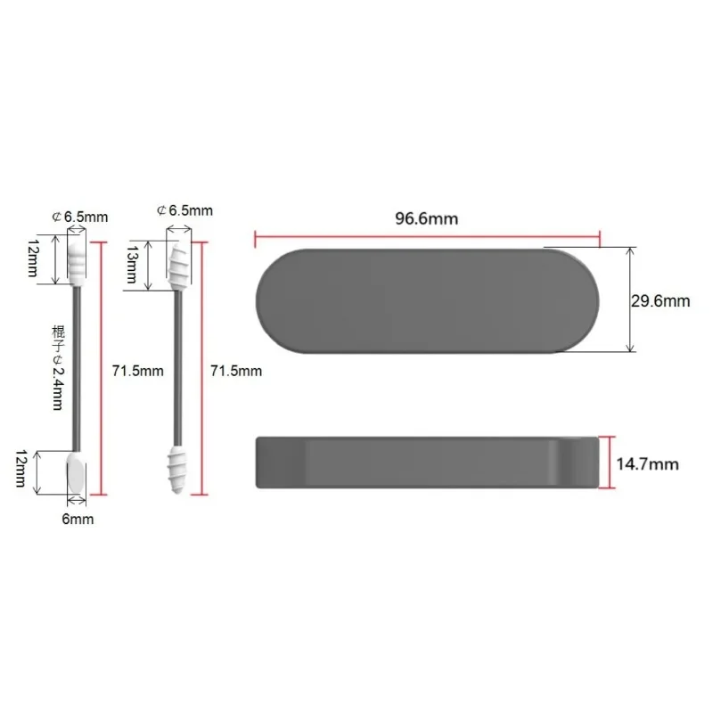 Набор силиконовых многоразовых хлопковых затычек для ушей 2 шт. в коробке