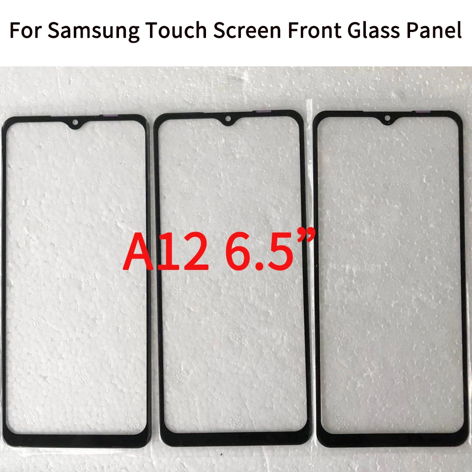 

10 шт./лот для Samsung Galaxy A12 сенсорный экран передняя стеклянная панель ЖК Внешний дисплей объектив A12 с OCA клеевое переднее стекло