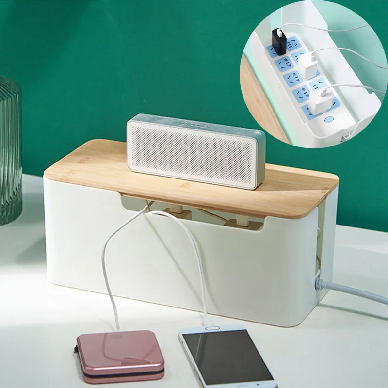 

Plastic Organizer Junction Box Plug-in Board Wire Storage Box Desktop Charger Socket Storage Case Socket Organizer Cable Case