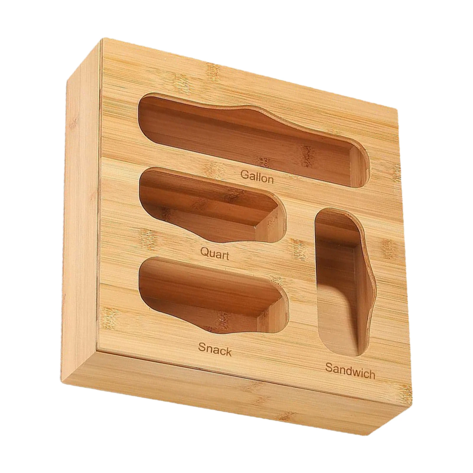 

Bag Storage Container Bamboo Food Storage Bag Holder Bag Storage Organizer For Drawer Keep Kitchen Tidy Practical Baggie Storage