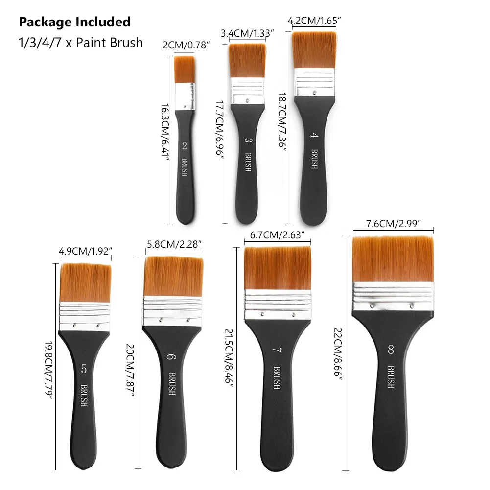 

Professional Art Paint Brush Supplies Easy Oil Acrylic 7 Sizes Artist Oil Tool Acrylic Painting Watercolor Set Clean Brushes