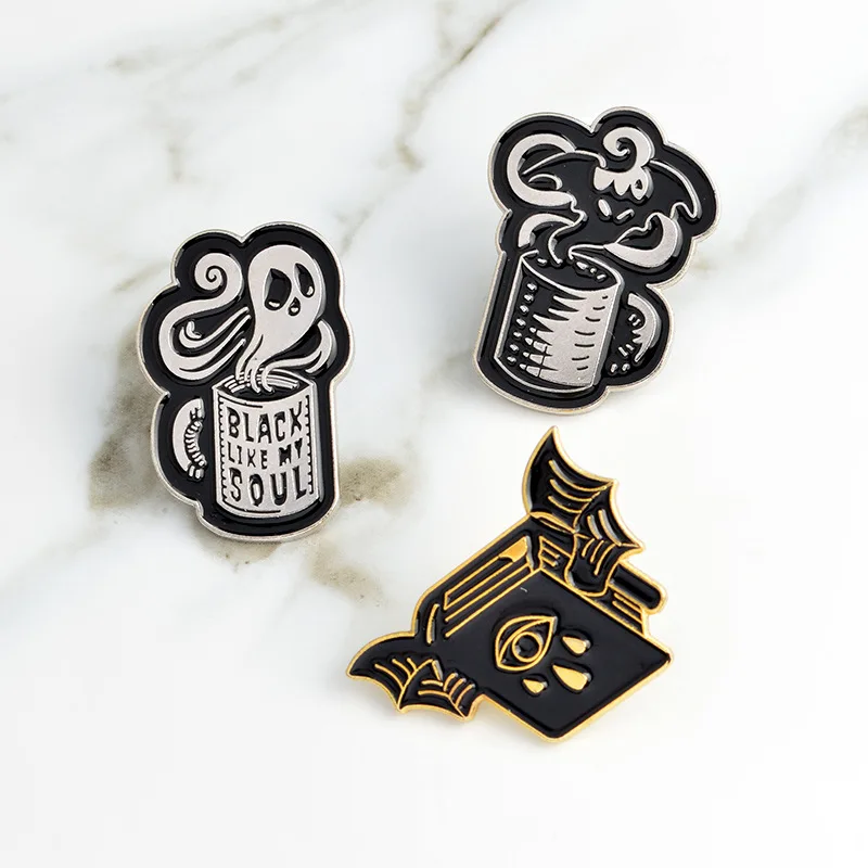 

Denim Micro Chapter Pins Enamel Ghost Demon Pins Accessories Clothing Backpack Alloy Brooch Enamel Lapel Pins Badge Wholesale