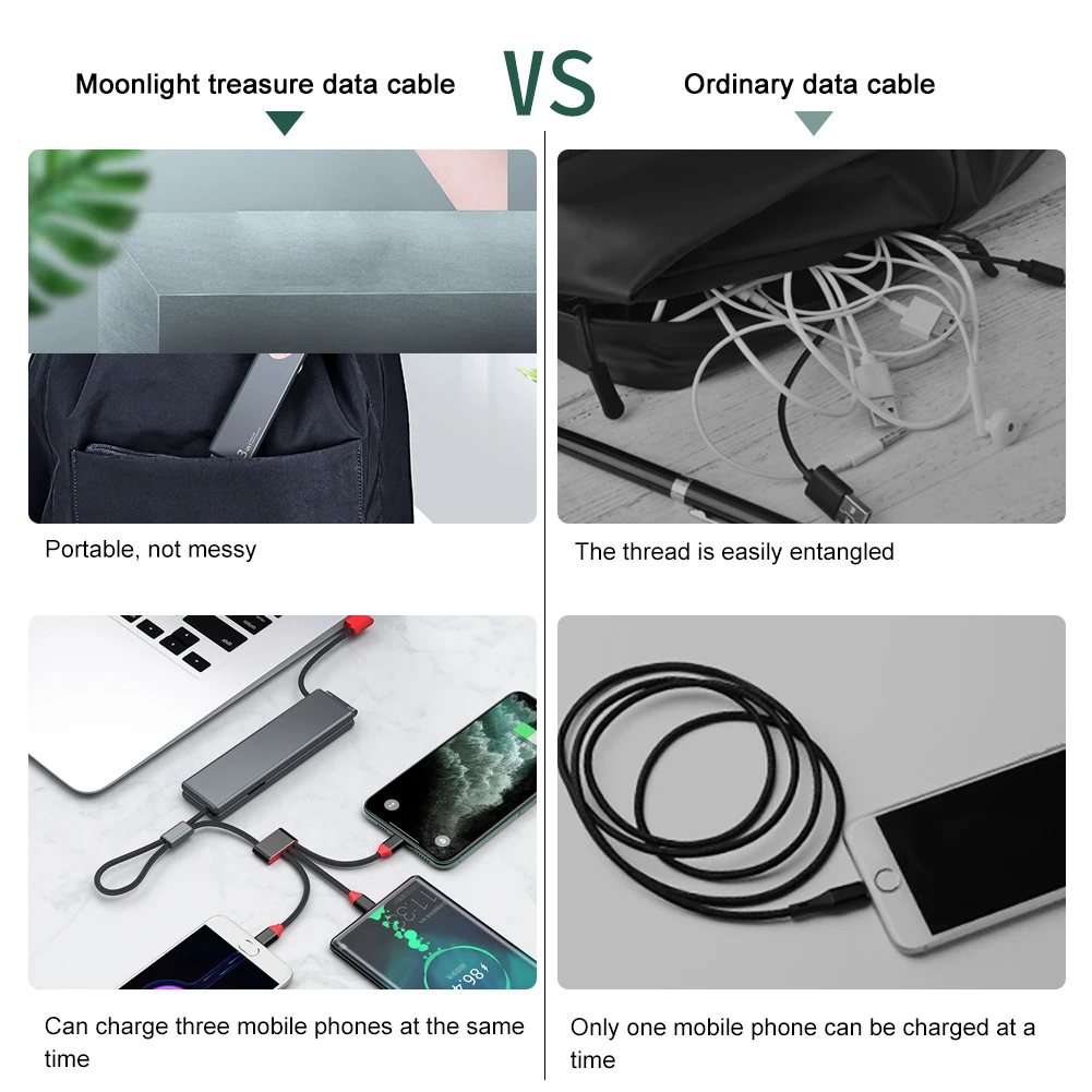 OATSBASF 3 в 1 USB кабель Тип C для iPhone 11 12 Pro Max Xiaomi Realme Samsung Micro Lightning Кабель зарядное