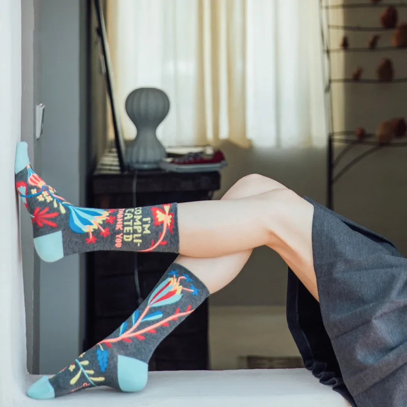 

Harajuku Vintage Streetwear Women's Socks Japanese Style Cartoon Cute Long Socks Cotton Breathable Hip Hop Skateboard Crew Socks