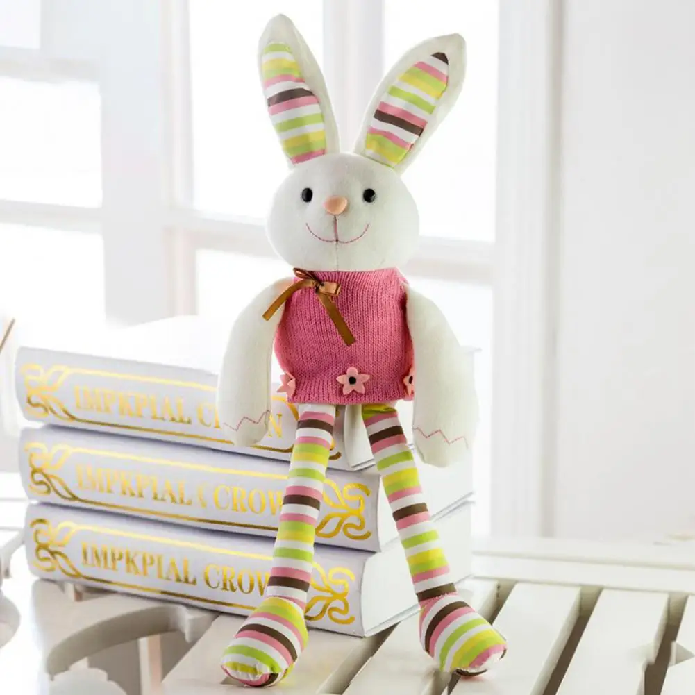 

Плюшевая кукла-животное, стильная Успокаивающая игрушка для ног с длинными ушами, Пасхальная кукла-кролик, подушка, украшение для дома и ком...