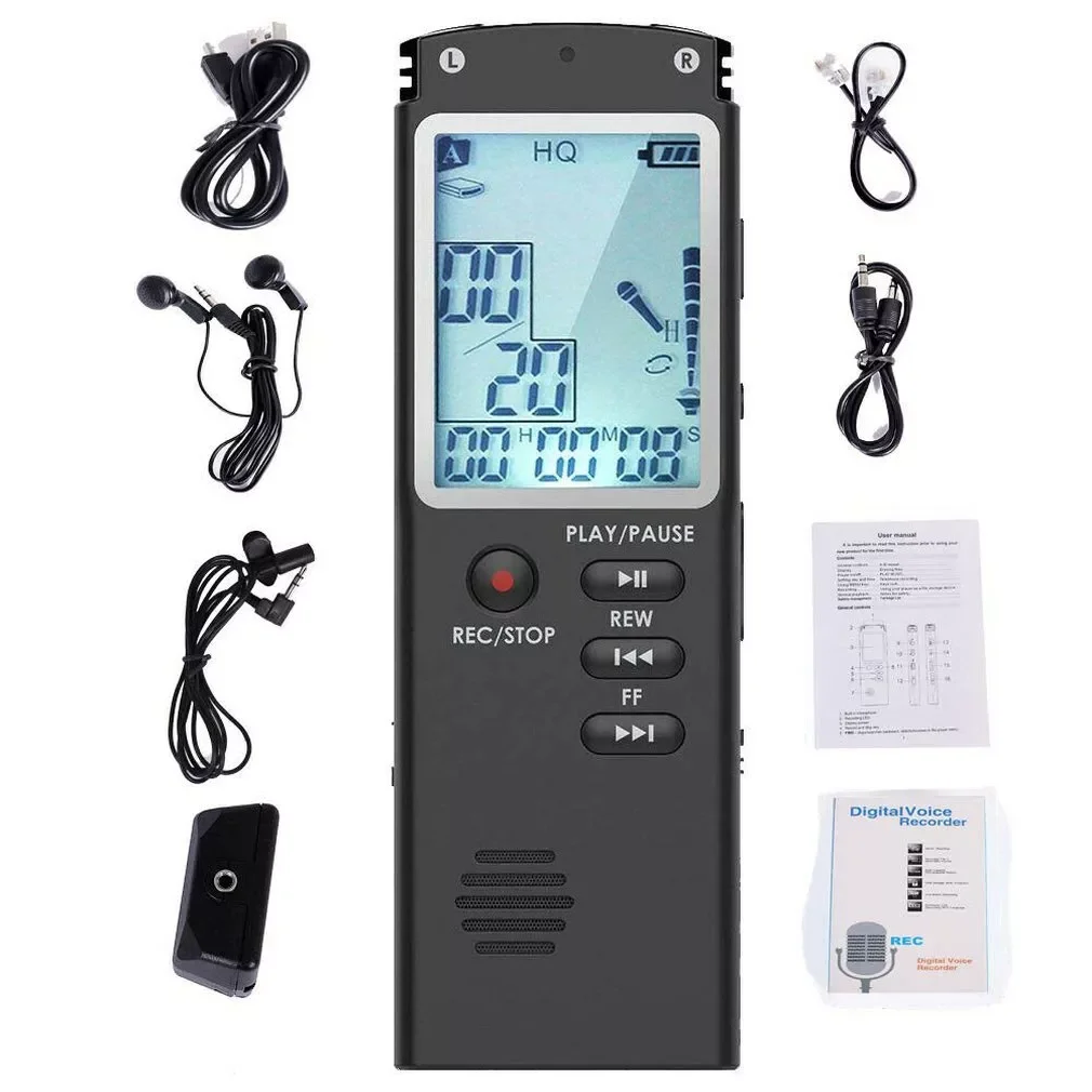 

Portable Digital Voice Recorder Voice Activated Mini Digital Sound Audio Recorder Recording Dictaphone MP3 Player