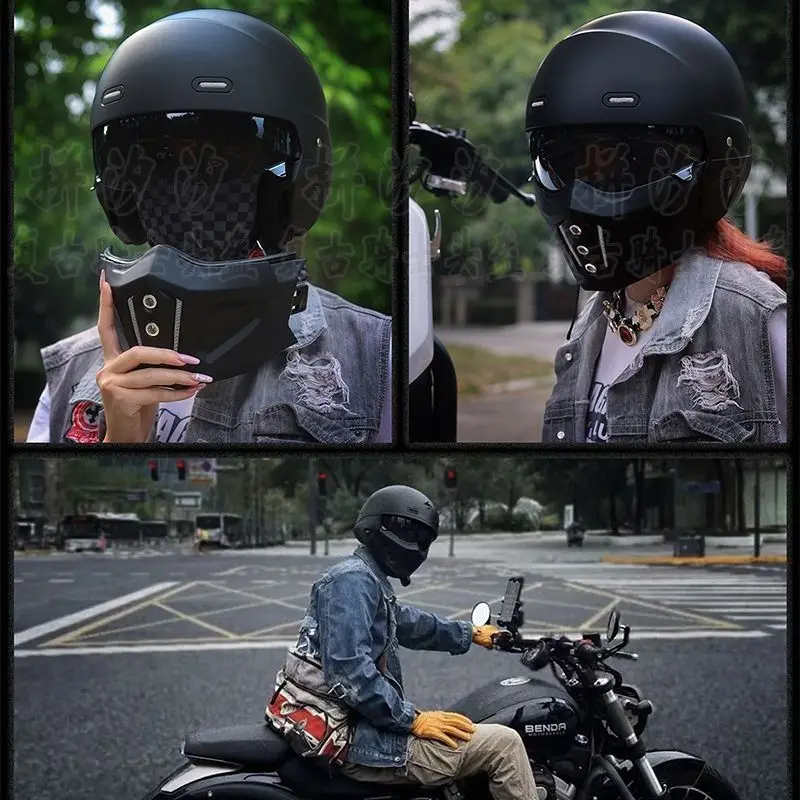 2022 Scorpion Multi-purpose Combination Helmet Retro Helmet Motorcycle Cascos Moto Locomotive Personality Half Predator Helmet