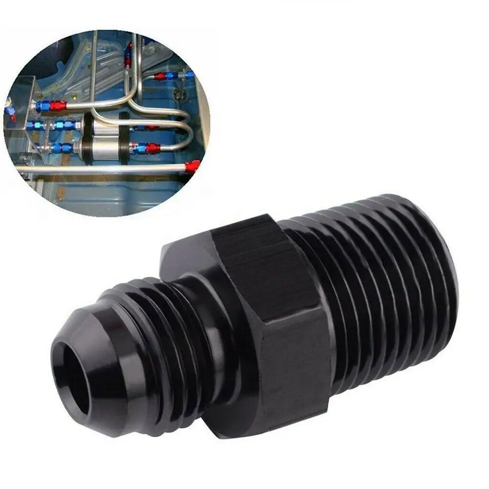 

Oil-cooled Adapter AN8 To 1/4NPT Straight Fuel Hose Adapter Pipe Thread Fitting Aluminum Alloy Tubing Joint
