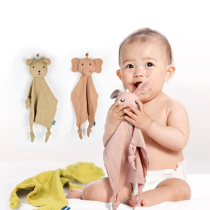 

Infant Soothing Doll Kids Double Layer Appease Towel Toddler Cartoon Animal Nursing Towel Appease Sleep Baby Saliva Towel