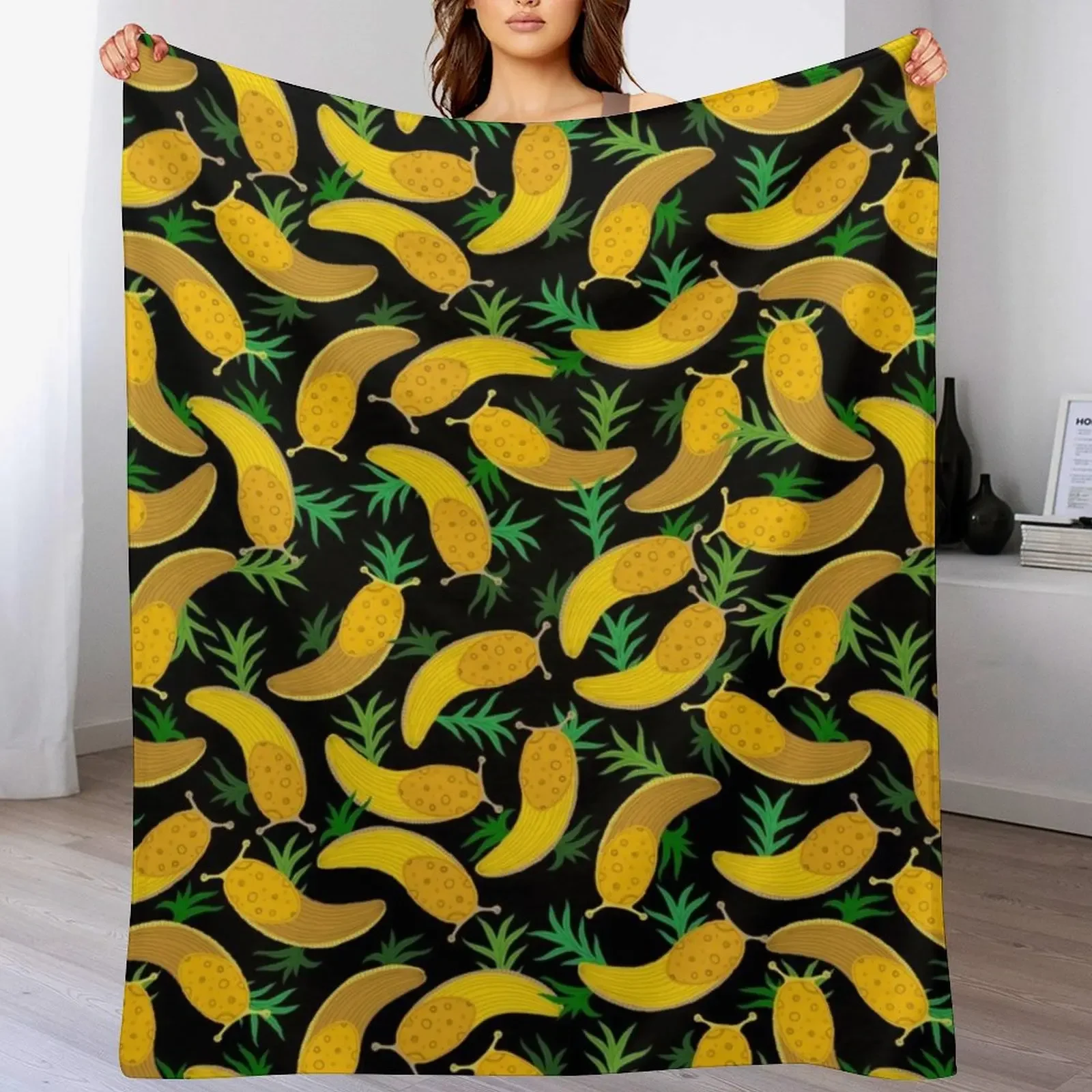 Черное одеяло с банановыми шлюзами мягкие кровати декоративные одеяла диваны
