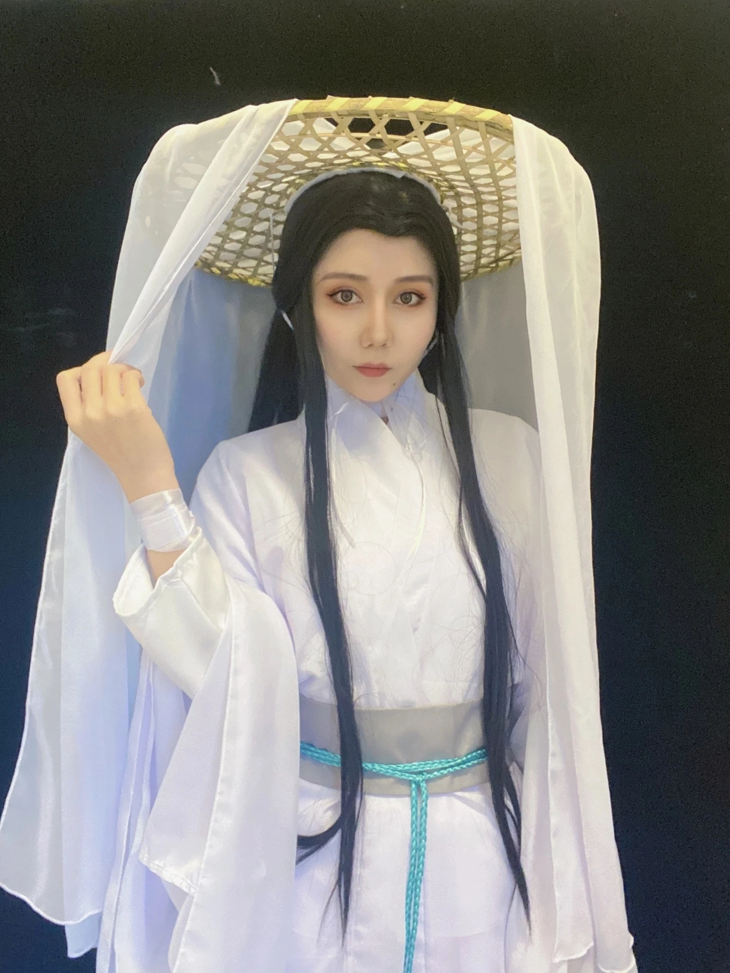 Парик для косплея Tian Guan Ci Fu Xie Lian Бамбуковая Шляпа |