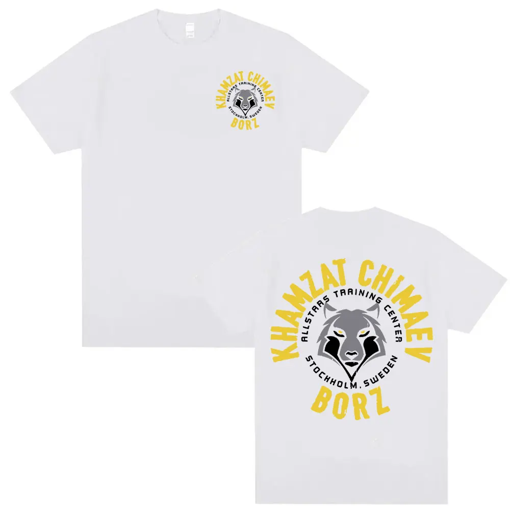 Фото Limited Khamzat Chimaev Logo Graphic T Shirts Men's Clothing Fashion Gothic Oversized T-shirts Unisex Casual 100% Cotton T Shirt №4