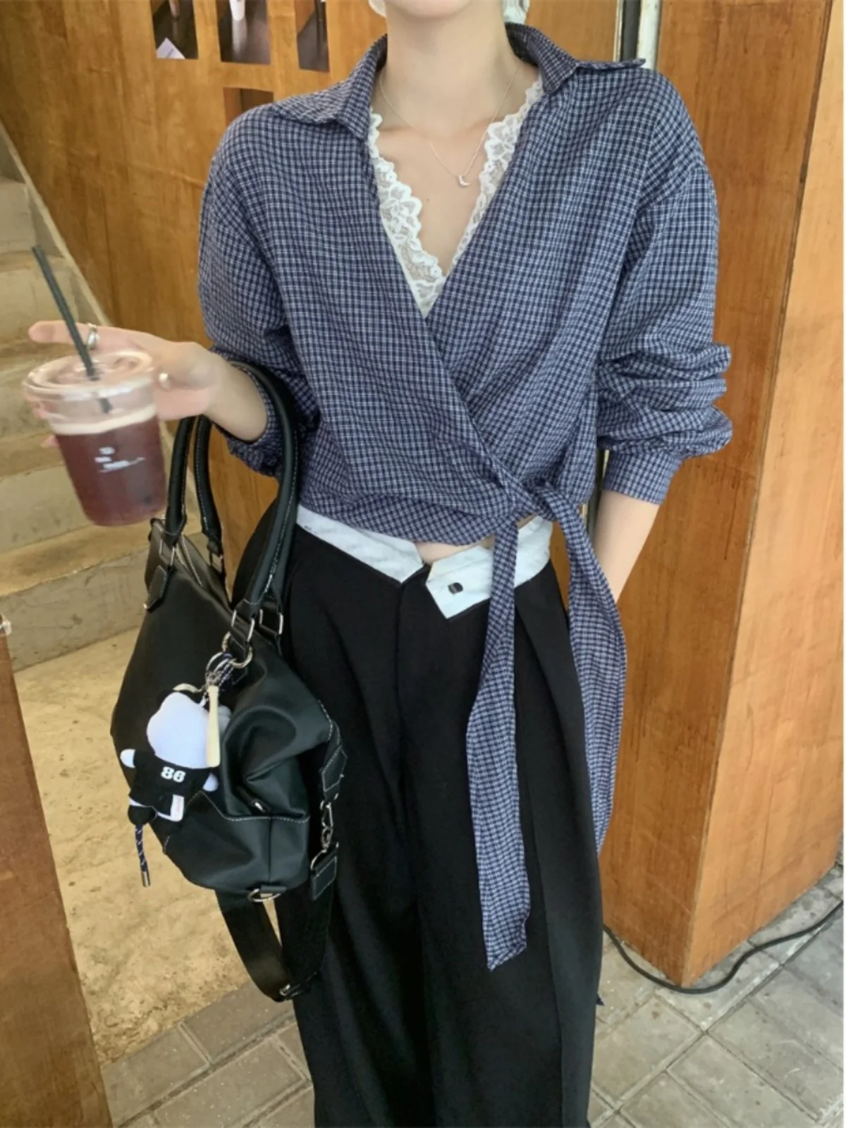 Корейская серия комплект из двух предметов женский осень 2024 новая внутренняя