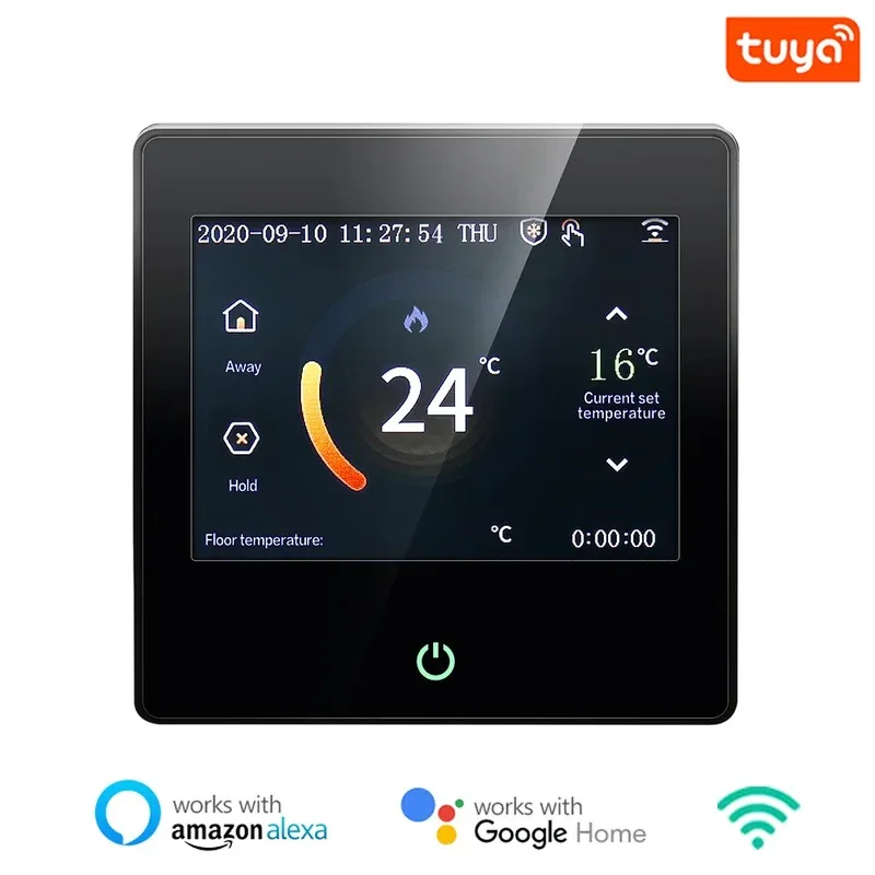 Фото Умный термостат Tuya Wi-Fi, регулятор температуры нагрева с сенсорным экраном LED по Цельсию/Айренгейту, работа с Alexa Google Home №5
