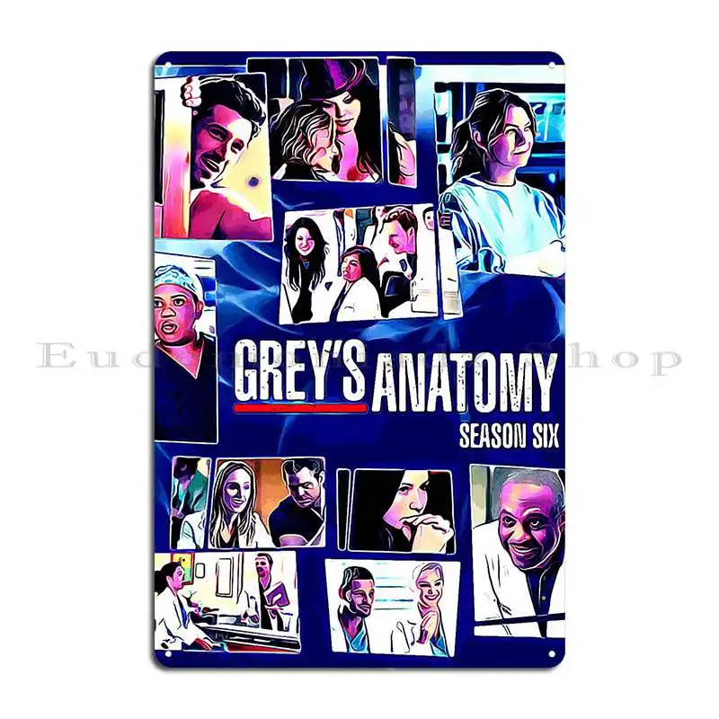 Жестяной плакат Greys анатомия 5 металлических знаков Настенная пещера бар кухня