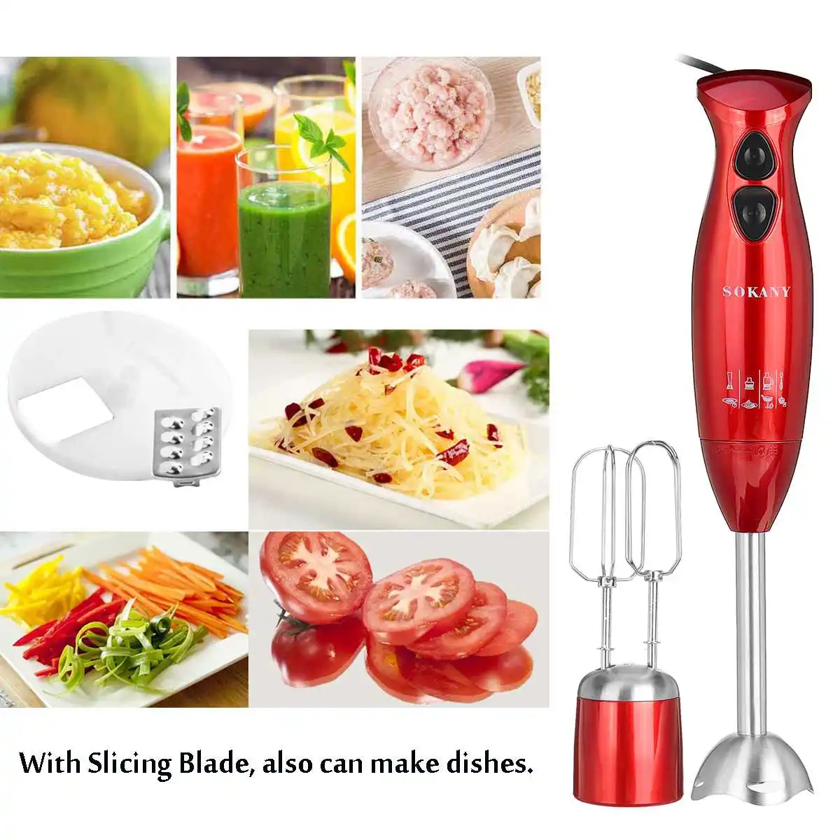 7In1 Mixer Blender Electric 700W Immersion Hand Stick Blender Mixer Vegetable Meat Grinder Electric Kitchen Food Meat Processor