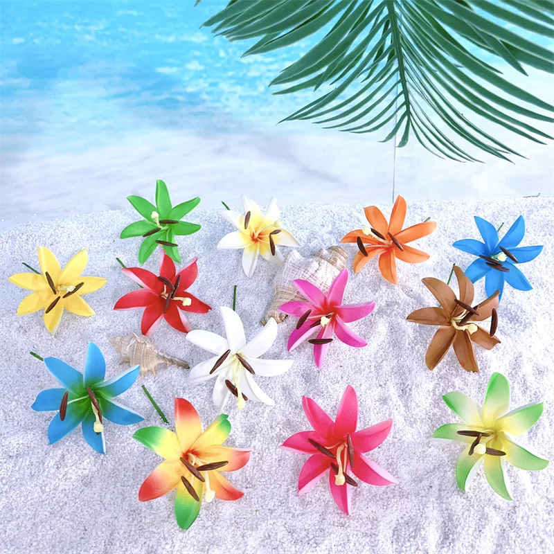 Ful Lily Flower Hairpins Artificial Hawaiian Foam Flower Pet
