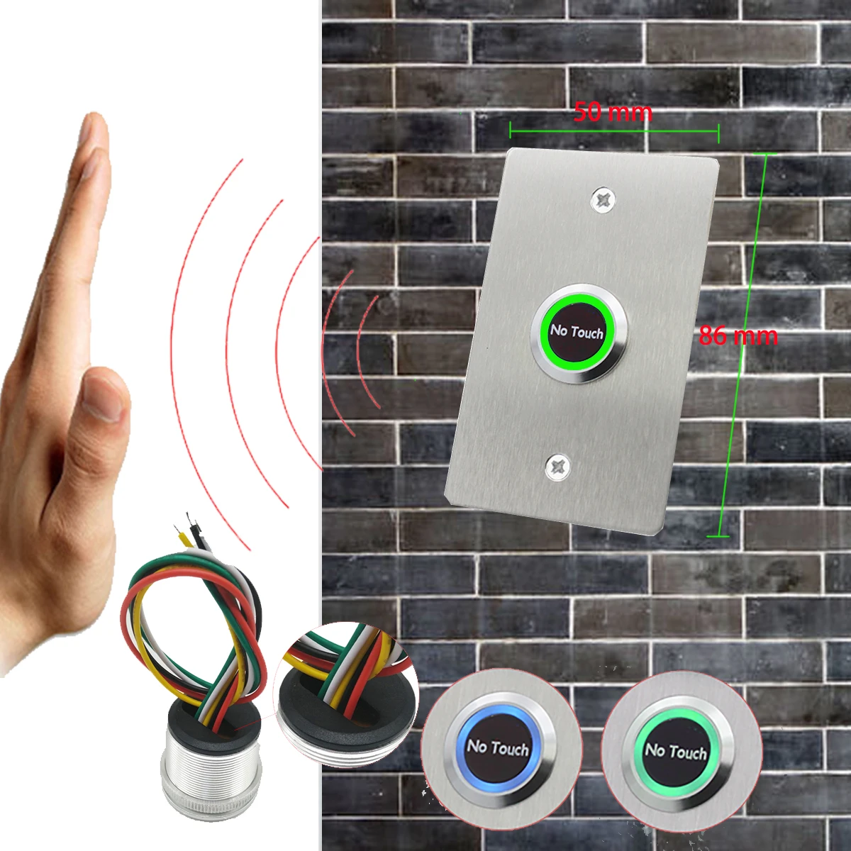 

Бесконтактный ИК-переключатель блокировки доступа к двери, бесконтактная инфракрасная кнопка вывода без касания