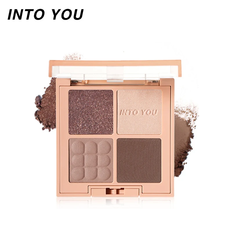 INTOYOU Eyeshadow Palette 4 Colors Cosmetics Matter Shimmer Eye Shadows Palette Daily Make-up For Women