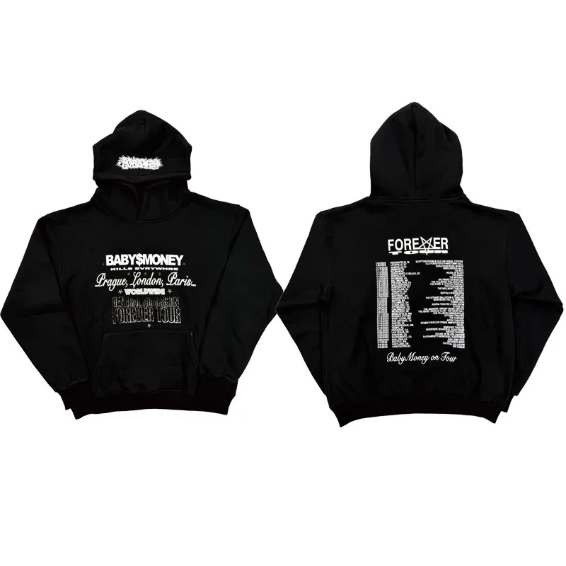 Фото Новый роскошный пуловер с капюшоном Baby Forever Destroy Lonely Tour Merch, толстовки с капюшоном, бархатный хлопок, плотный флис США # E116 №3