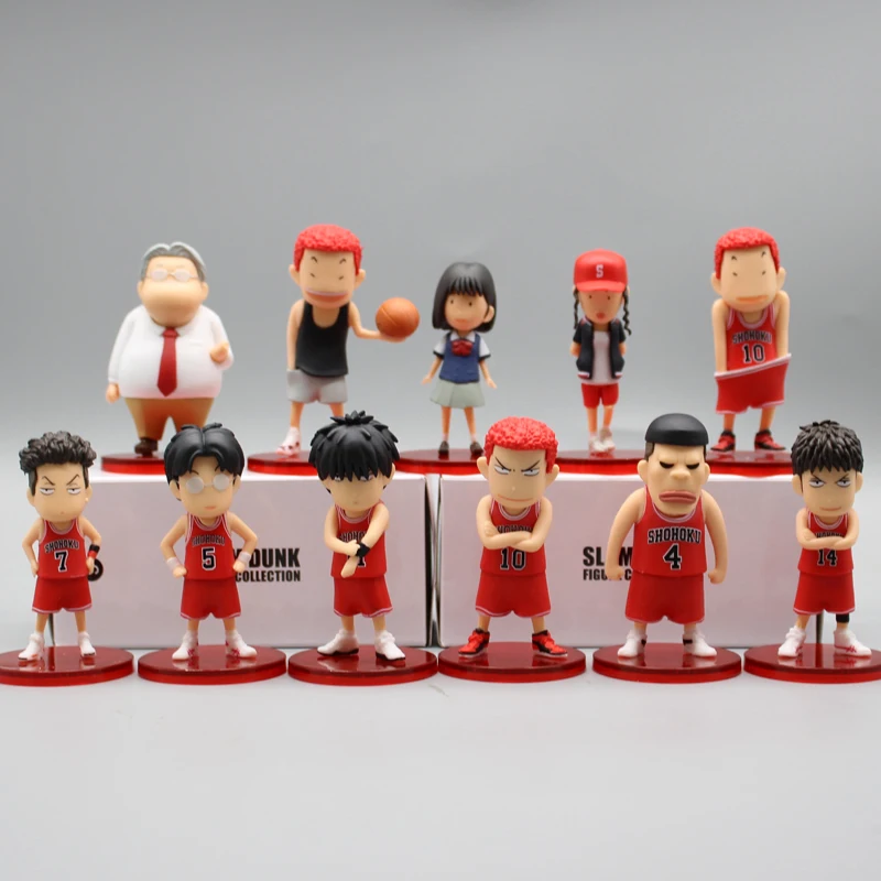 

11pcs Slam Dunk Action Figure Toys Figuras Anime Sakuragi Hanamichi Kaede Rukawa Figurine PVC Statue Collection Model Doll Gift