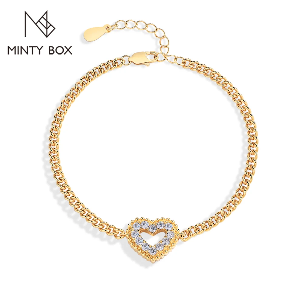 Женский браслет из серебра 925 пробы с муассанитом 16 + 3 см