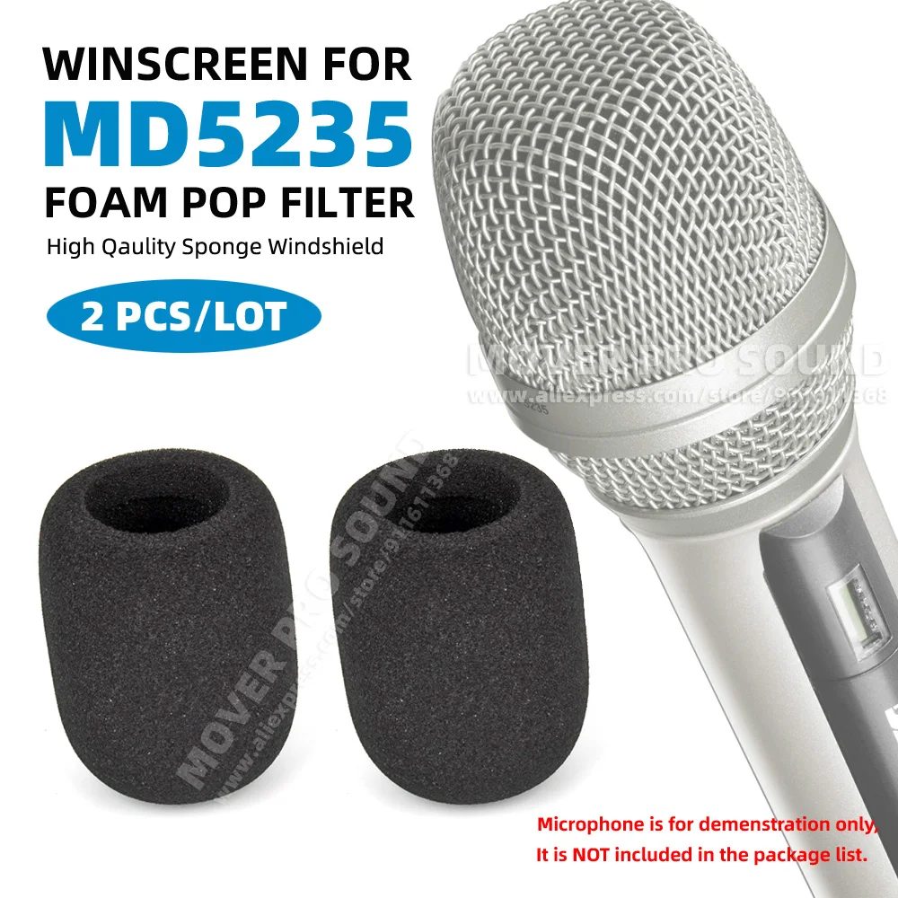 2 шт. ветрозащитная губка для микрофона SENNHEISER MD5235 MD 5235 SKM 5200 SKM5200
