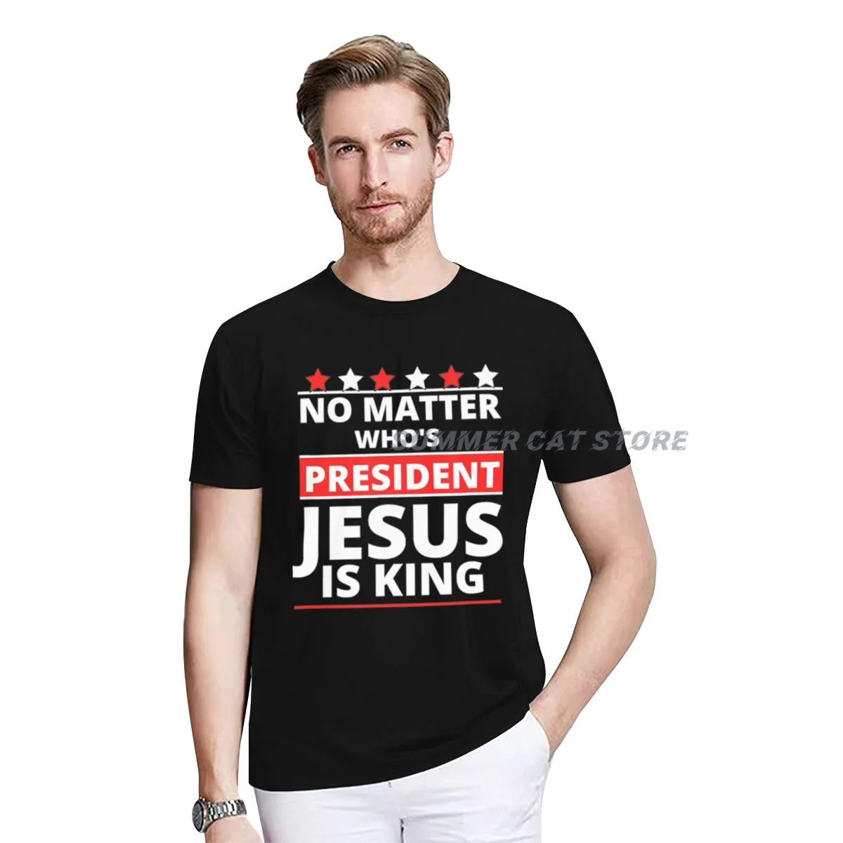 

Jesus Is Still King Patriotic Christian Faith Men's T-shirt Essentials High Street Men and Women Short Sleeve T Shirts