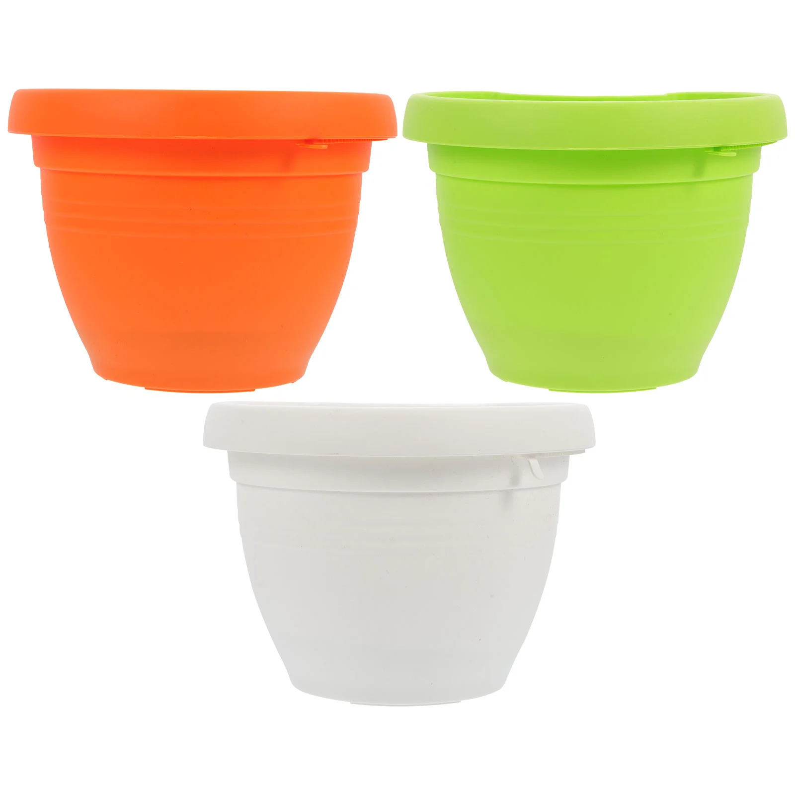 

3 Pcs Plastic Planter Box Pipe Hanging Flowerpot Household Basket Ornament Sewer 18X15CM Office