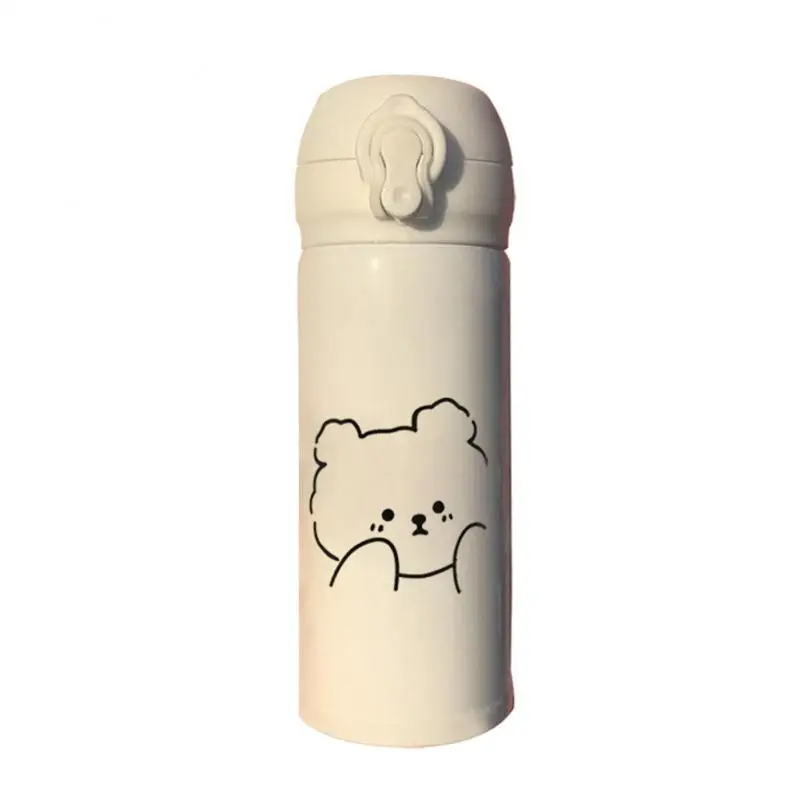 Girls Fresh And Cute Water Bottle Little Bear Children's Cup Water Cup Insulation Cup High-value Simple Thermos Cups images - 6