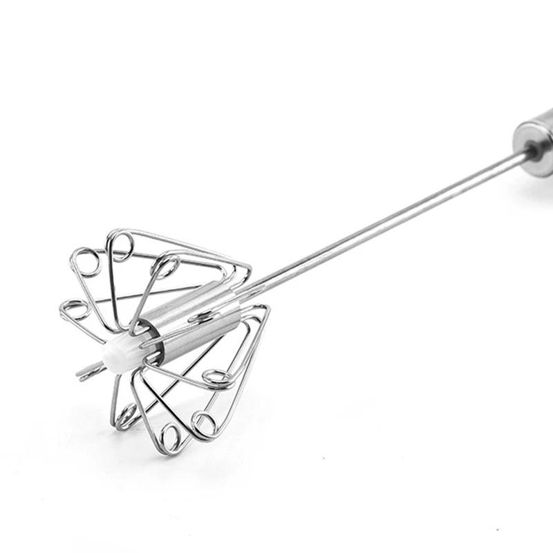 Вращающийся кухонный миксер из нержавеющей стали ручной венчик для взбивания