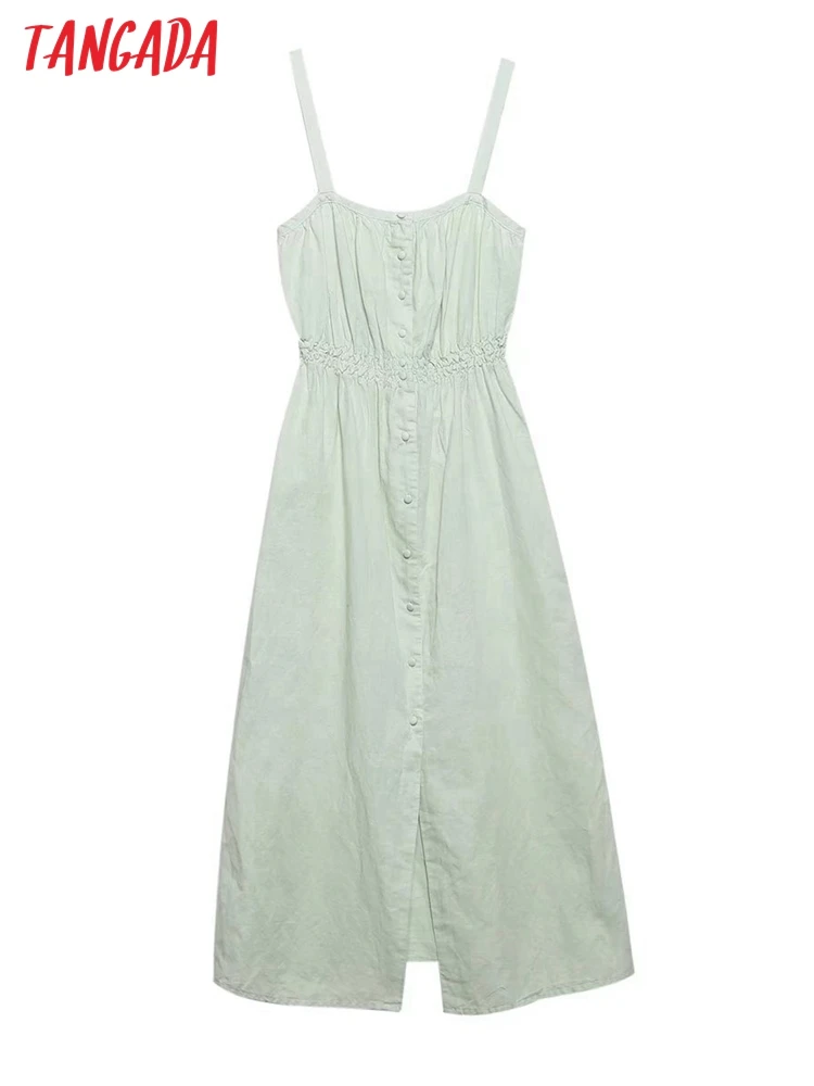 Платье женское летнее хлопковое с открытой спиной без рукавов 6H115 |