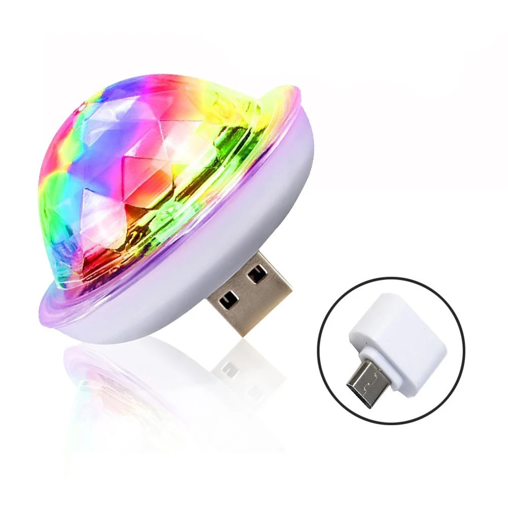

Car RGB Led Auto USB Ambient Light Mini Colorful for DJ Holiday Party Atmosphere Light Android/Type-C Interface Decorative Lamp