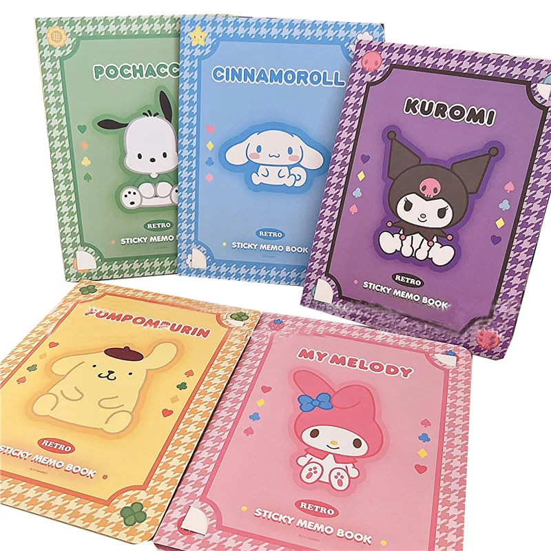 

Sanrios Kuromi Cinnamoroll мой Мелодия помпон Пурины Hellokittys аниме кавайный японский стиль открытие и закрытие блокнот обучение