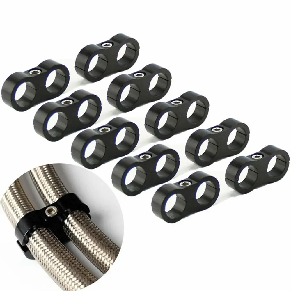 

10Pcs/lot -6AN Hose Separator Clamp Bracket Adapter for 3/8 Oil Fuel Hose Line Separator Divider Clamp Kit