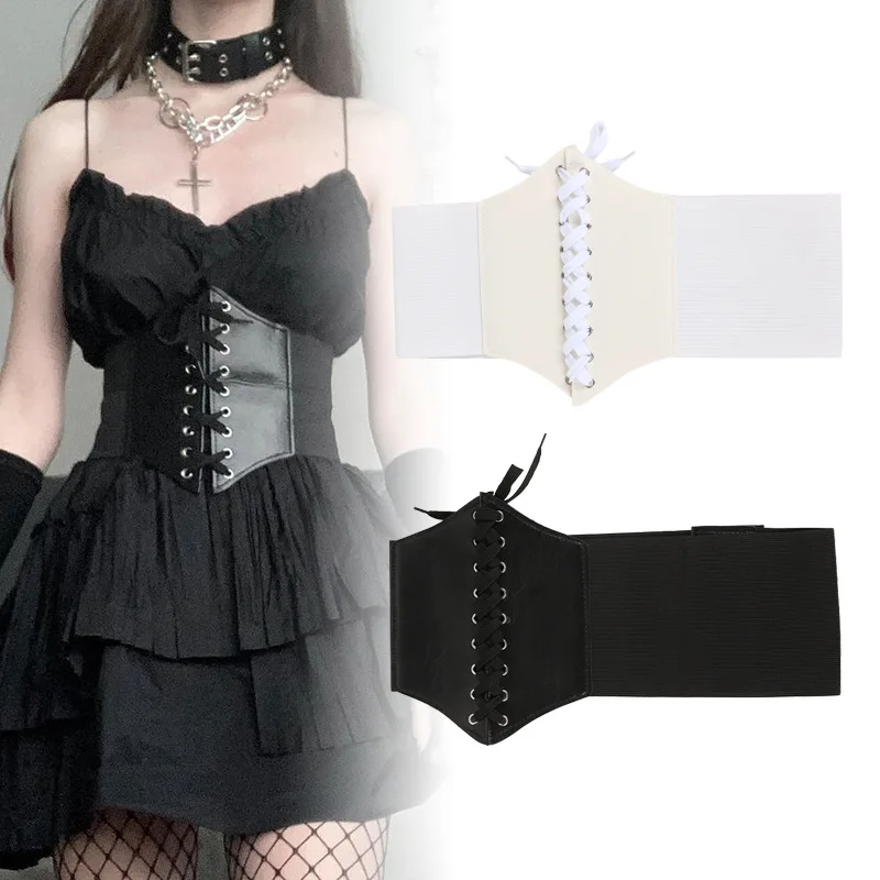 

Corset Wide Belts Pu Leather Slimming Body Waistband For Women Elastic Waist Belts Cinto Sobretudo Feminin Ceinture Femme Fajas