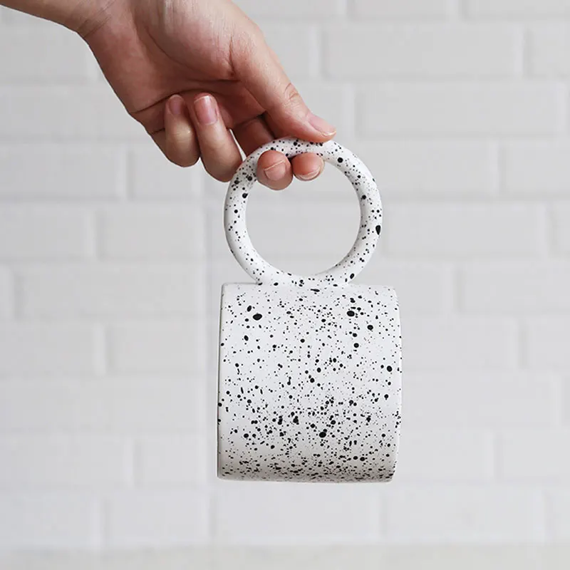 Креативные кофейные кружки в скандинавском стиле с чернилами и большой круглой