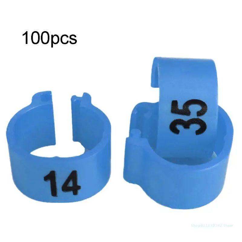 

C5AD 100 Pcs Number Recognition Bird Foot Ring Species Identify Dove Bands Training Rings Pet Bird Label Sign for Pigeon Dove