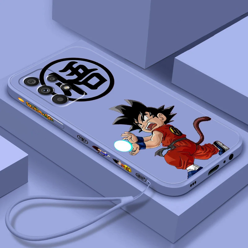

Phone Case For Samsung A73 A72 A71 A52 A53 A54 A51 A42 A34 A32 A14 A21S A13 A12 A23 G-Goku D-Dragon Ball Z Art Liquid Left Rope