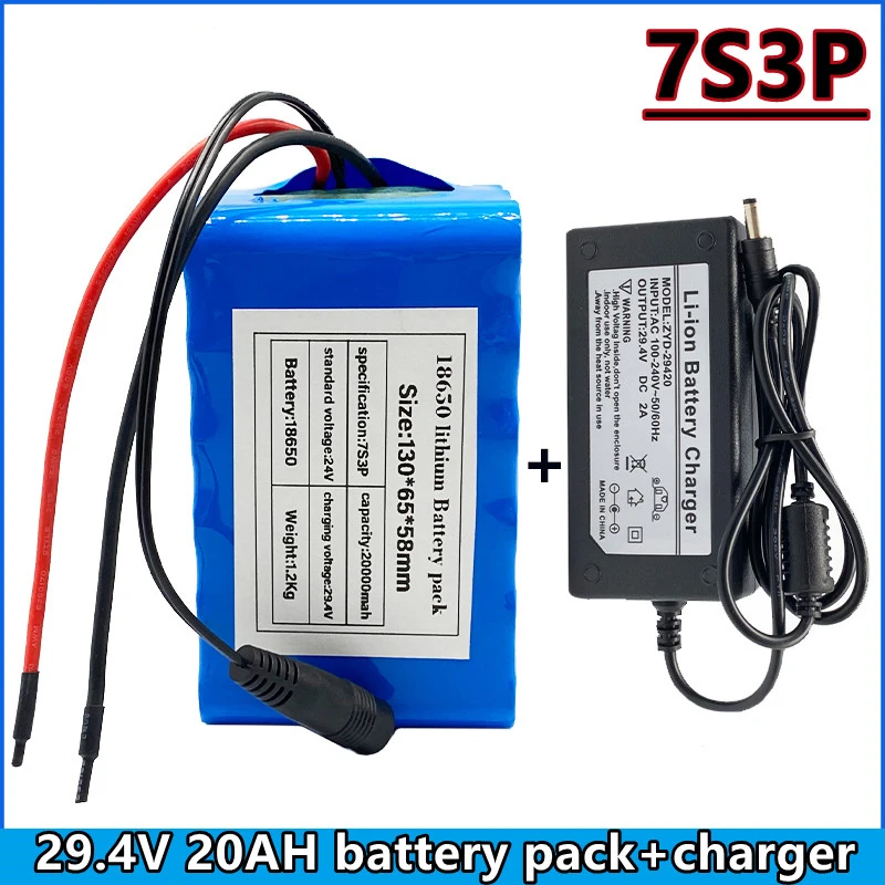 

24V 20Ah 7s3p 18650 battery lithium battery 24v 20000mAh electric bicycle moped electric lithium ion Battery pack + 2A Charger
