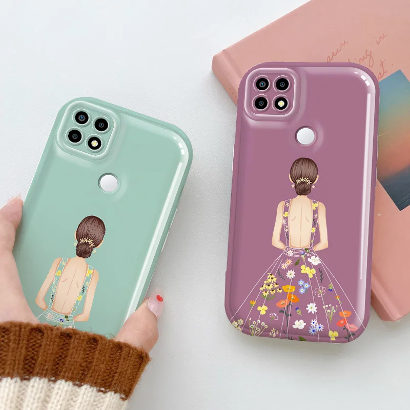 Чехол для OPPO A15 A15s A12E A31 A32 A33 A35 2021 A53 A55 A56 A5 Realme C1 2018 блестящий чехол с цветочной