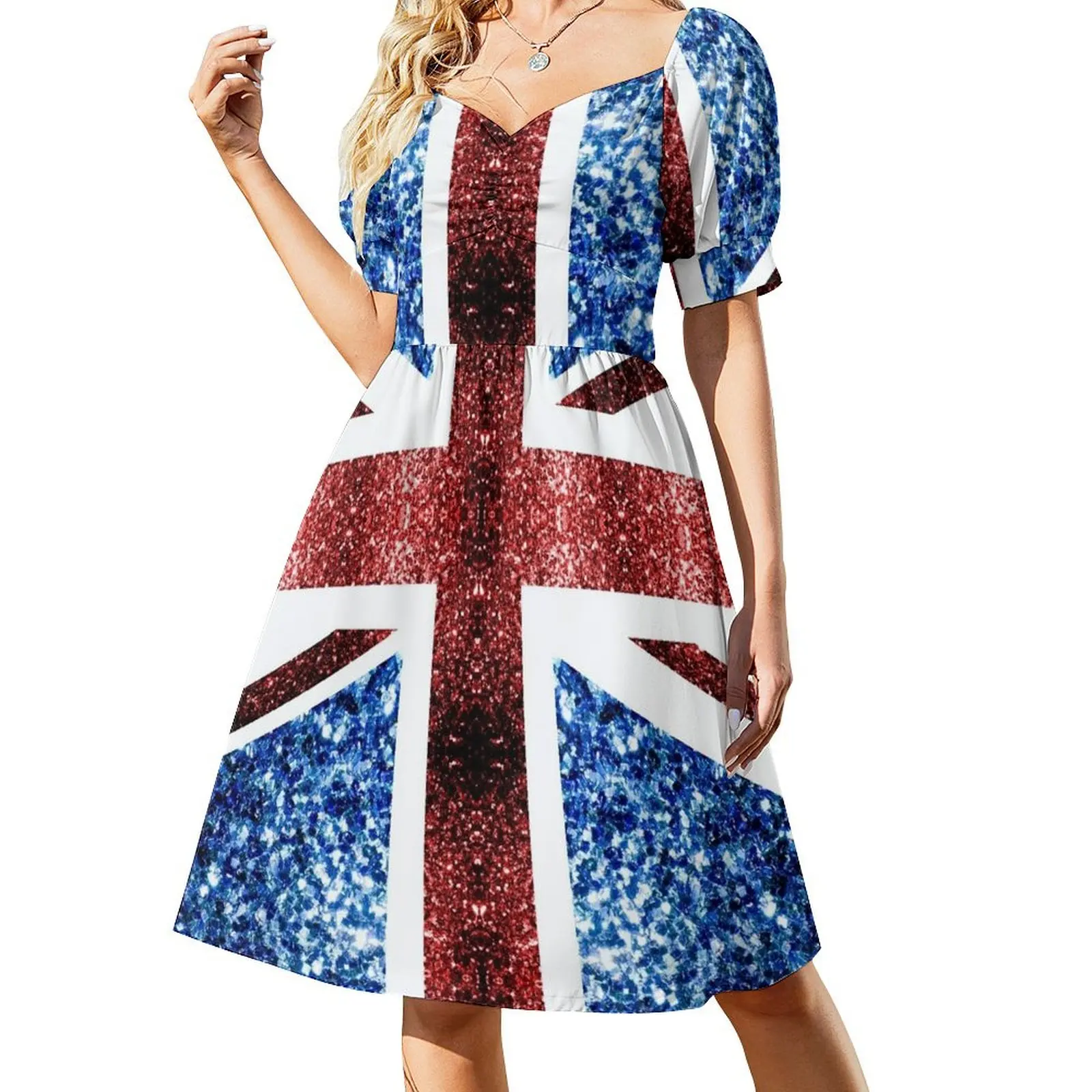 Флаг Великобритании Великобритания синее красное с искусственными блестками