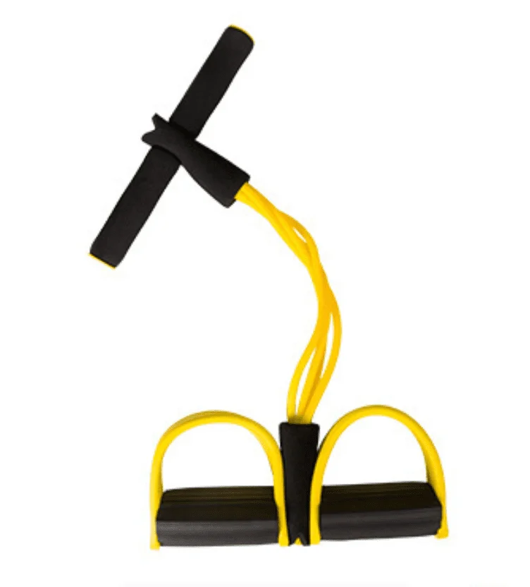 

Yellow 4-Tube Yoga Pedal Puller, Elastic Pull Rope Fitness Tension Ropefor Abdomen, Waist, Arm, Yoga Stretching Slimming Traini
