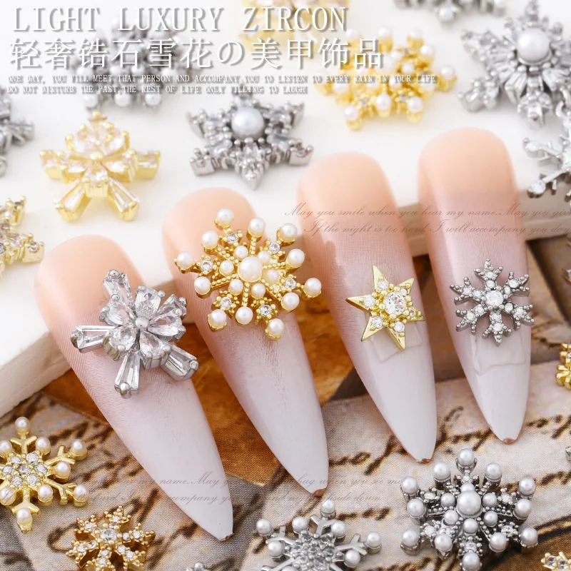 5 шт. Роскошный блестящий циркон с жемчугом и снежинкой кулон кисточкой сплав для