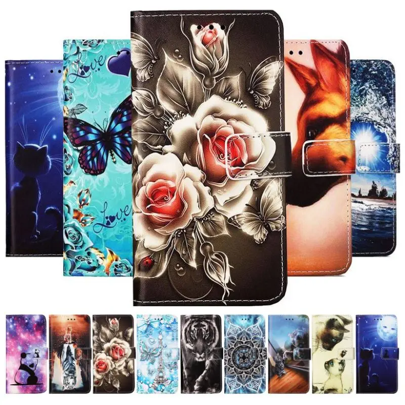 

Case For Xiaomi Mi Poco X4 M4 Redmi Note 7 8 8T 9 9S 11 10 Pro 10S 11S 5G 10A 7A 8A 9A 9C Wallet Cute Tiger Rose Flip Cover P03D