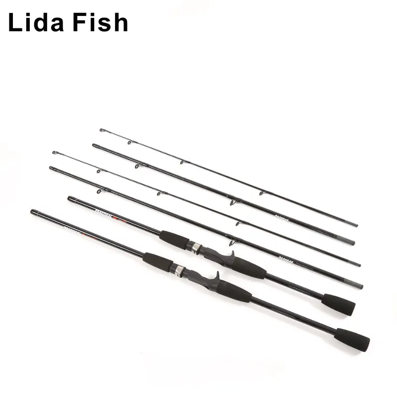 LidaFish brand three-section road rod 1.8m/2.1m straight handle gun handle M various options black fishing rod