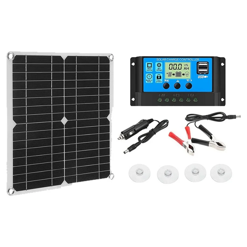 

Solar Panel , 12W Solar Panel Kit with Solar Charge Controller, Solar Panel for Car Yacht RV Boat Mobile Phone