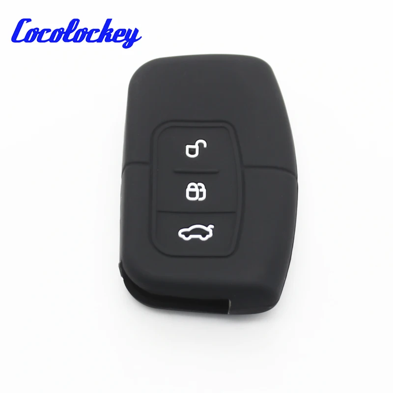 Фото Cocolockey силиконовый чехол для дистанционного ключа для Ford C-Max Focus MK2 Mondeo 3-кнопочный чехол для смарт-ключа, автомобильный аксессуар, 2 шт./лот №1