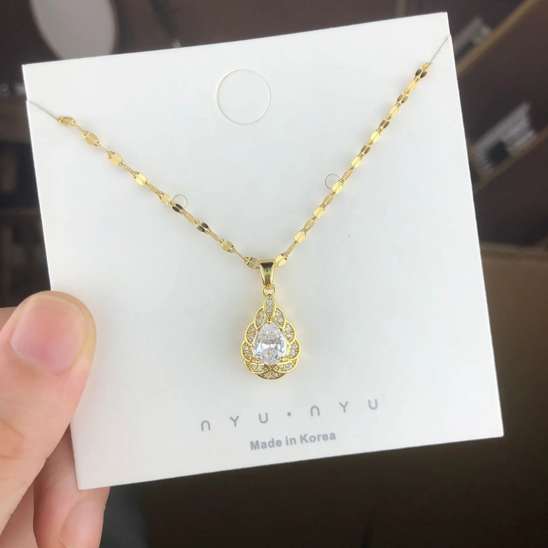 Новое роскошное легкое ожерелье из титановой стали 18 карат с подвеской в виде